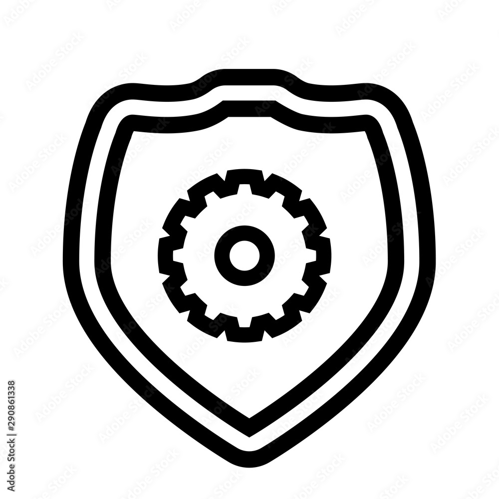 shield with gear machinery vector illustration shield with gear machinery vector illustration
