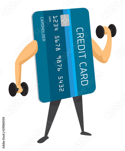 Strong credit card working out with some weights