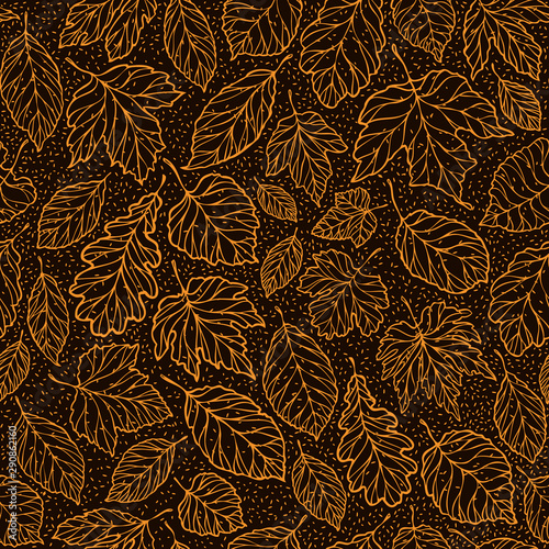Leaf fall seamless background. Autumn concept. Vector illustration