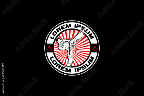 Karate Martial Arts or Self Defense vector logo template