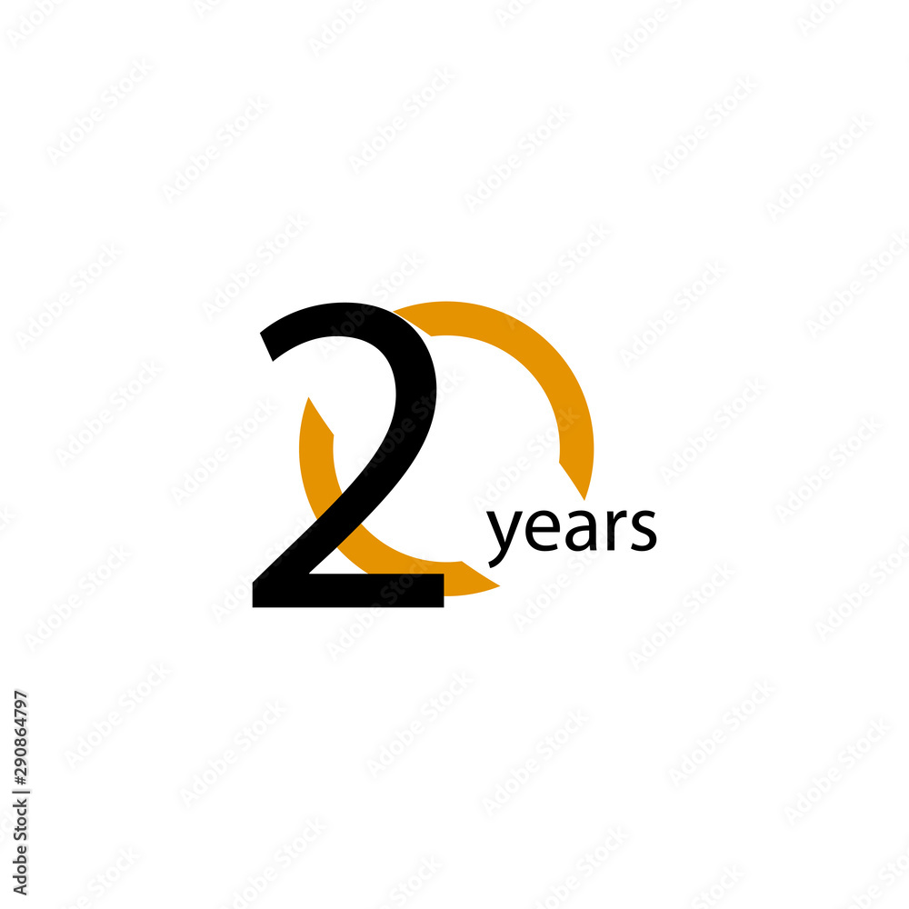 20 Years Anniversary Half Circle Vector Template Design Illustration 20 Years Anniversary Half Circle Vector Template Design Illustration