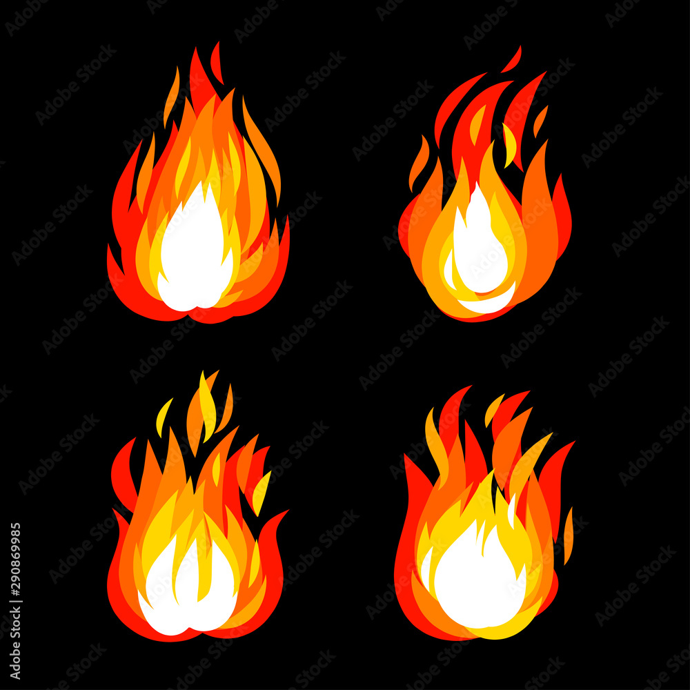Flame drawing style set Flame drawing style set