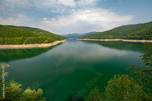 Fototapeta Naklejka Na Ścianę i Meble -  Mountain accumulation lake in Romania. Lake Vidraru