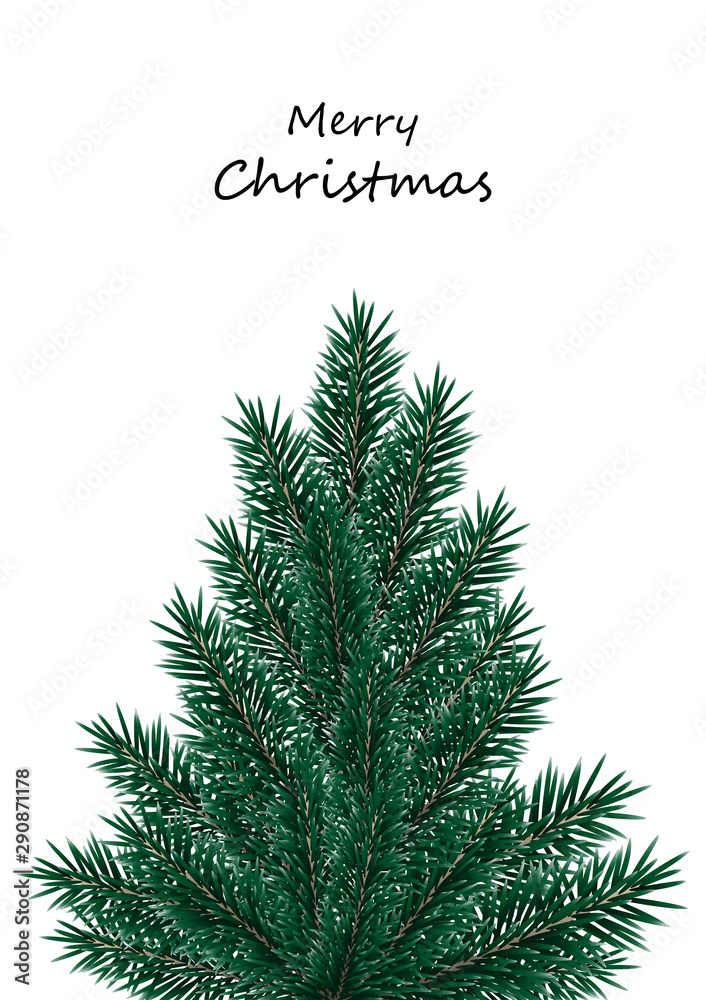 Christmas tree isolated on white background. Vector illustration.