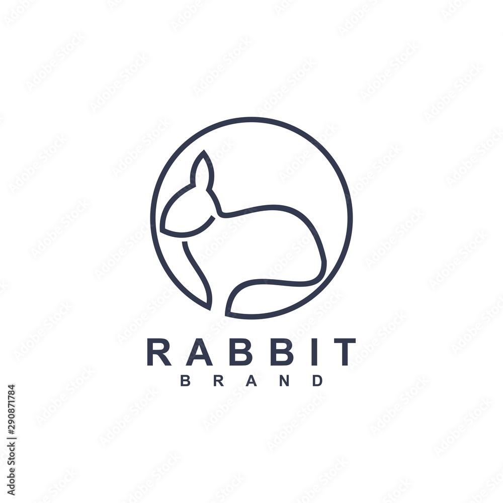 Fototapeta premium Rabbit logo template vector icon symbol illustration