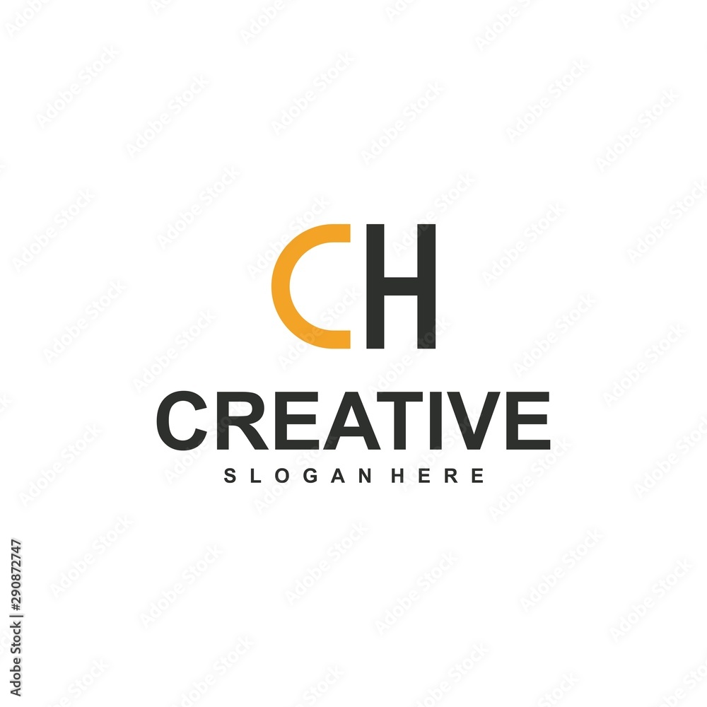 letter C and H logo design, creative design concept