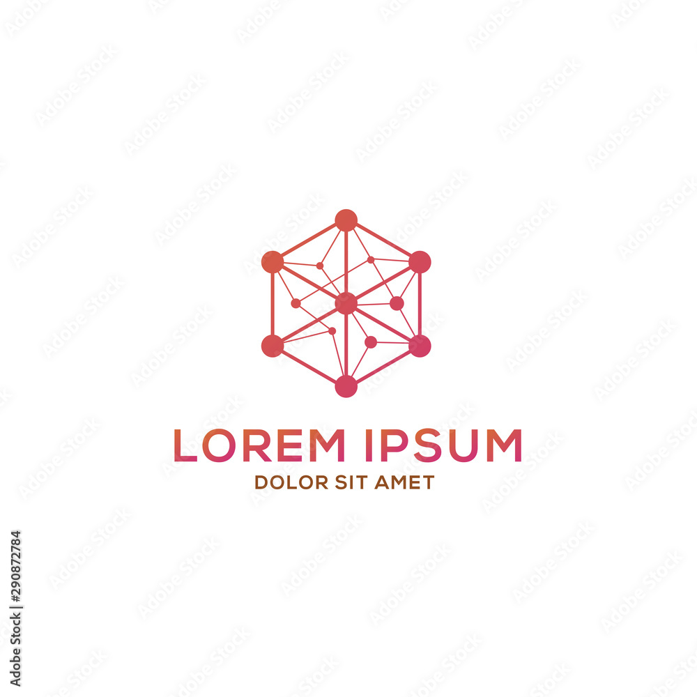 Fototapeta premium Block chain logo template