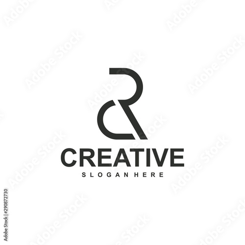 letter R and C logo design, creative design concept