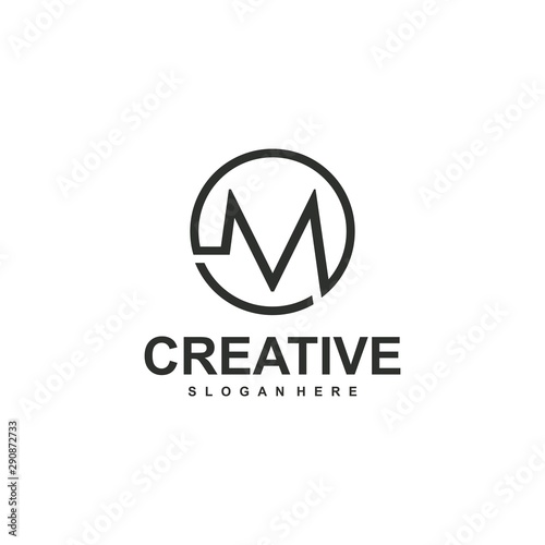 letter m logo design, creative design concept