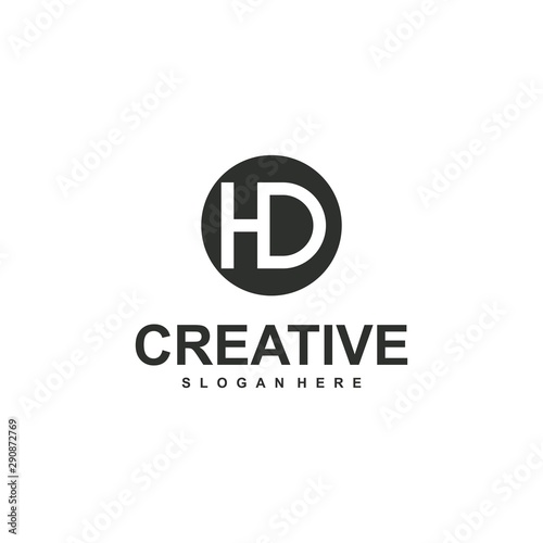 letter H and D logo design, creative design concept