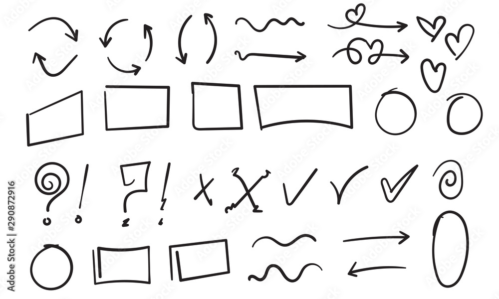 doodle design element.collection handrawn style
