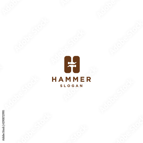 initial H. Hammer logo design. vector