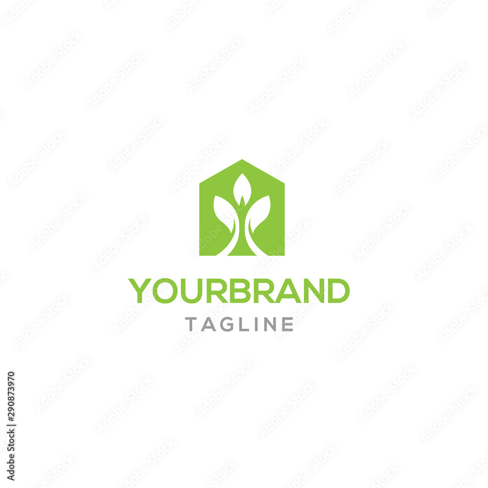 Leaf house logo template vector Leaf house logo template vector