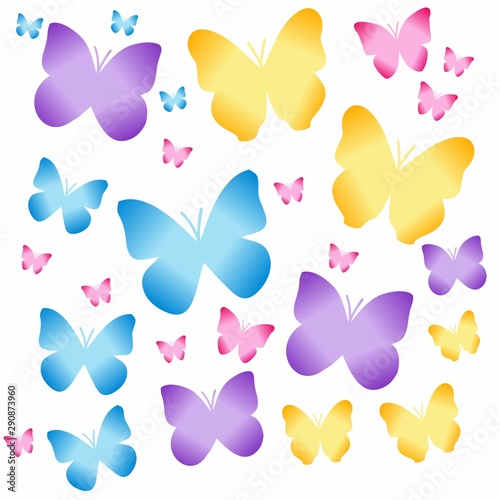 Butterfly Icon, Cute Cartoon Funny Character with Colorful Wings, Flying Insect – Flat Design 