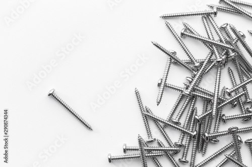Nuts / Bolts / Screws closeup on white background