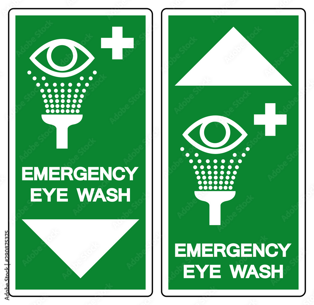 Emergency Eye Wash Symbol Sign, Vector Illustration, Isolate On White