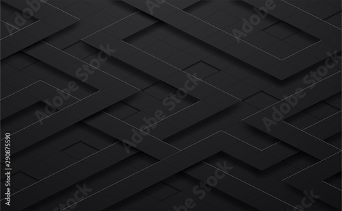 3d vector black and line square background with shadow,grunge surface-illustration,abstract