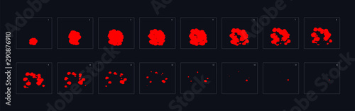fire explosion effect. fire sprite sheet for games, cartoon, motion or animation. red color explosion effect 11.