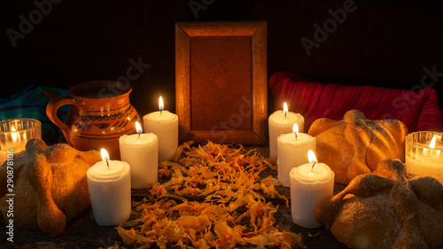 Obraz na plátně Day of the dead altar with bread