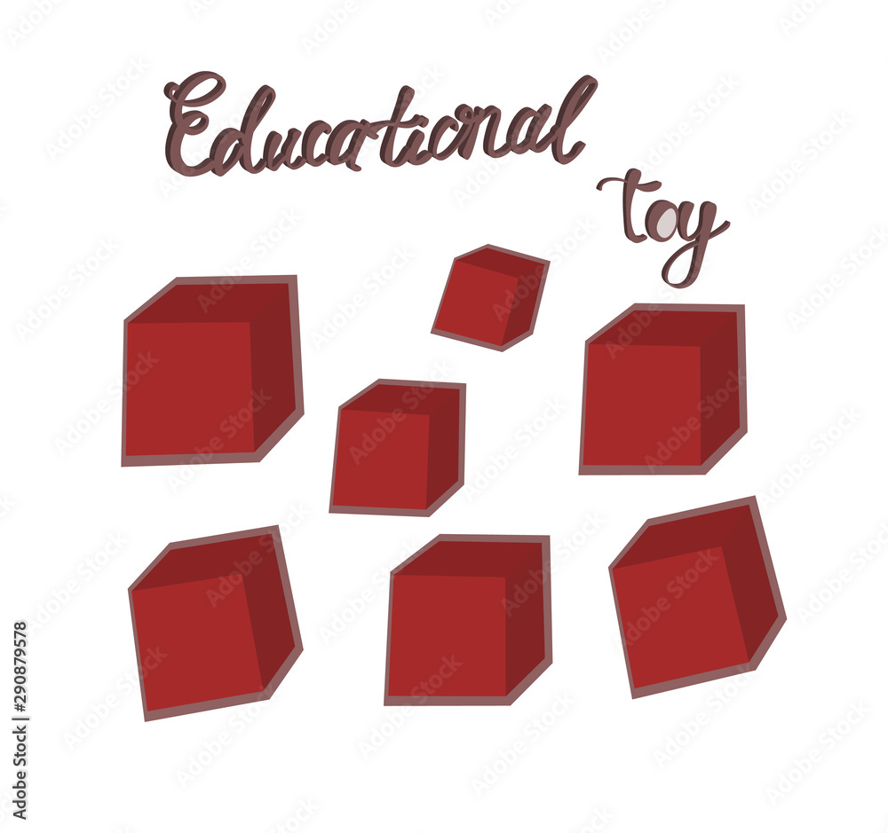 vector illustration children developing cube stroke inscription educational toy isolated on white background logo advertisement poster store print product packaging vector illustration children developing cube stroke inscription educational toy isolated on white background logo advertisement poster store print product packaging