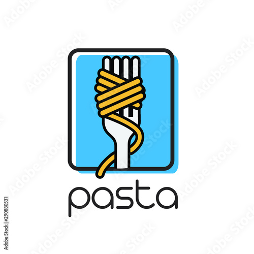 pasta logo design template vector