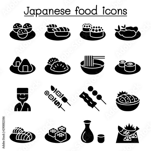 Japanese food icon set vector illustration graphic design