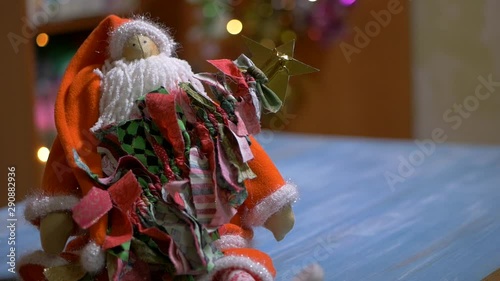 handmade toy santa claus and tree