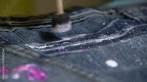 jeans decor with painting splash