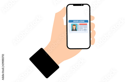 Digital driver license on smartphone.