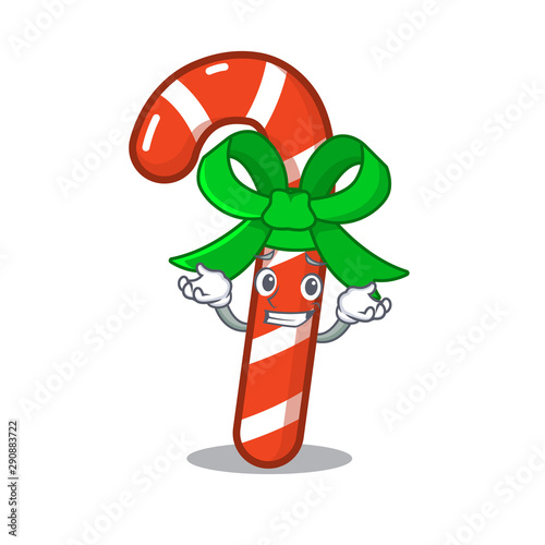 Grinning candy cane isolated in the character photo