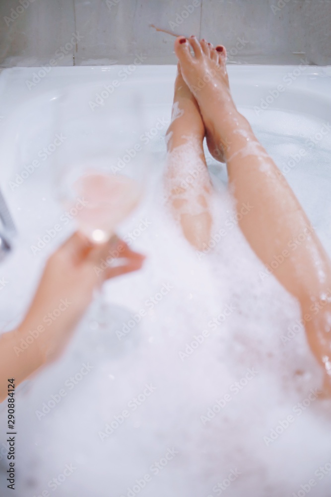 Fototapeta premium woman washing her hands in bathroom