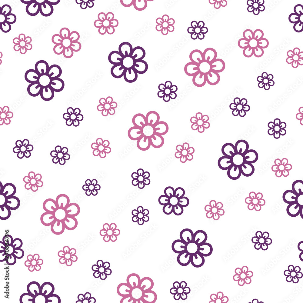 Flower seamless pattern. Seamless pattern with flowers. Vector illustration. Vector texture. Vector seamless pattern