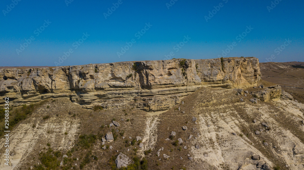 White Rock is a Cliff in Crimea, Russia. Aerial view.