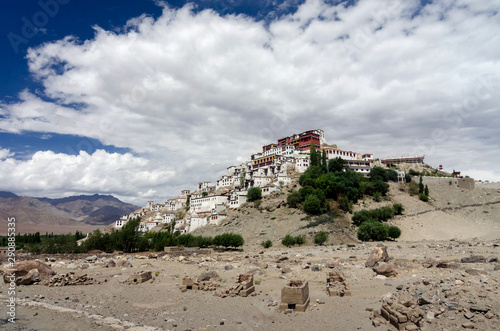 Thiksey Monastery or Thiksey Gompa atop a hill, Ladakh, India