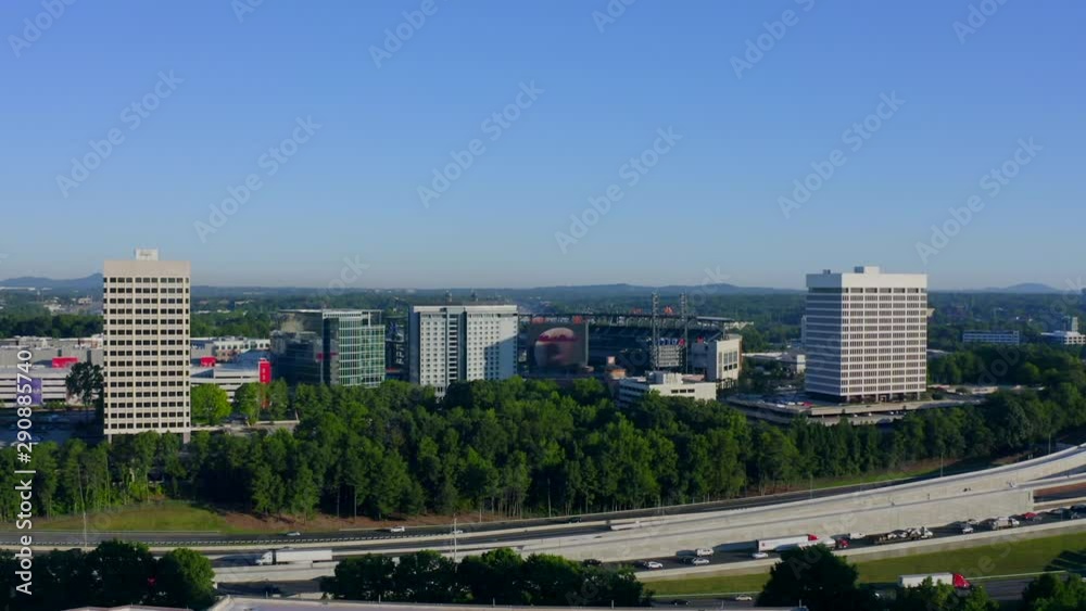 Droning along I-285 near the new Atlanta Braves Stadium