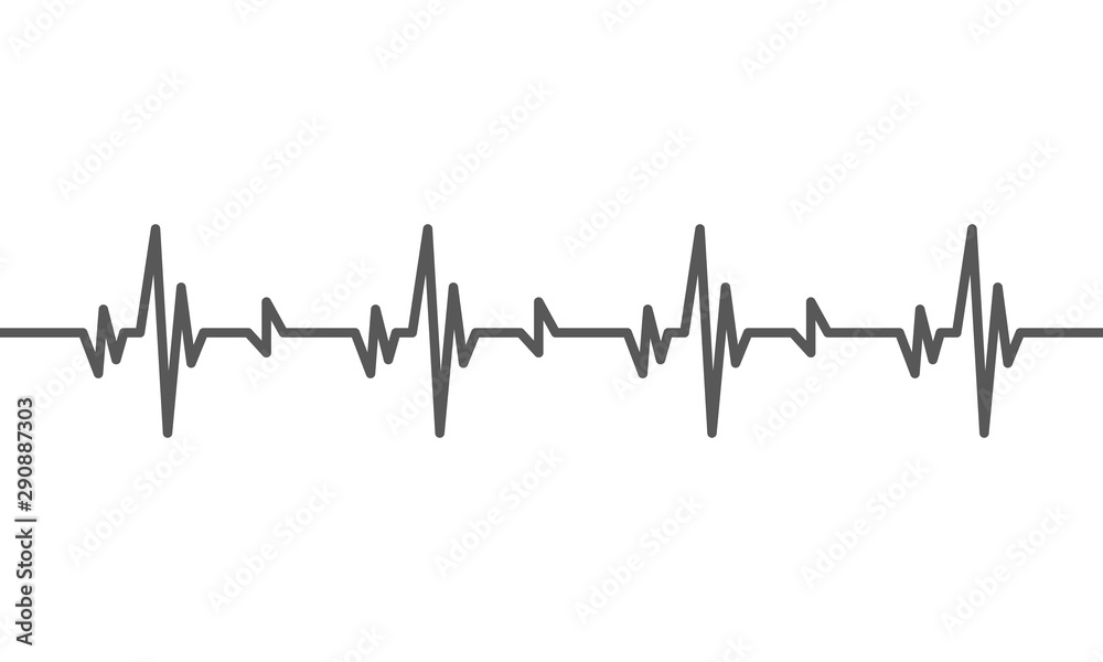Fototapeta Heartbeat heart beat pulse flat vector icon for medical apps and websites.