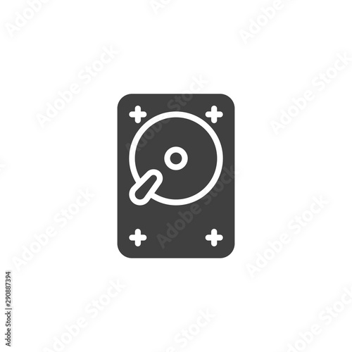 Hard disk storage vector icon. filled flat sign for mobile concept and web design. HDD glyph icon. Hard drive memory symbol, logo illustration. Vector graphics