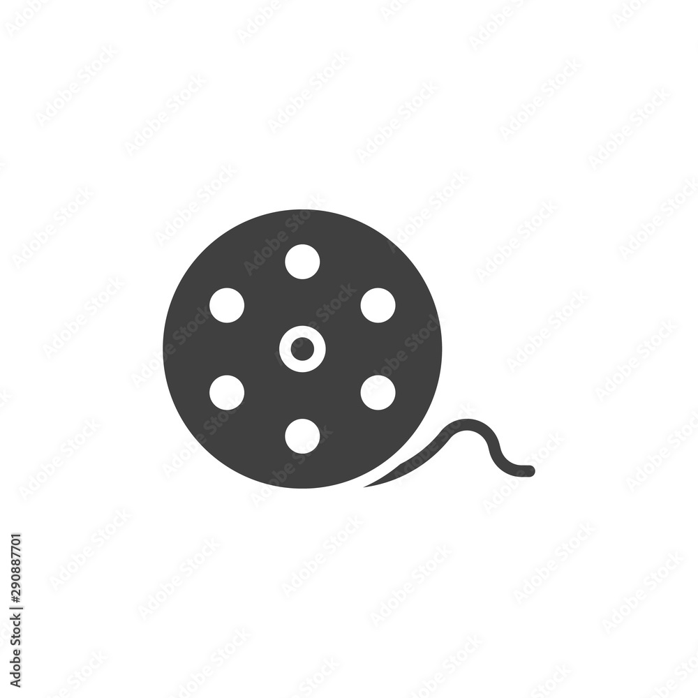 Film reel vector icon. filled flat sign for mobile concept and web design. Film tape roll glyph icon. Symbol, logo illustration. Vector graphics Film reel vector icon. filled flat sign for mobile concept and web design. Film tape roll glyph icon. Symbol, logo illustration. Vector graphics