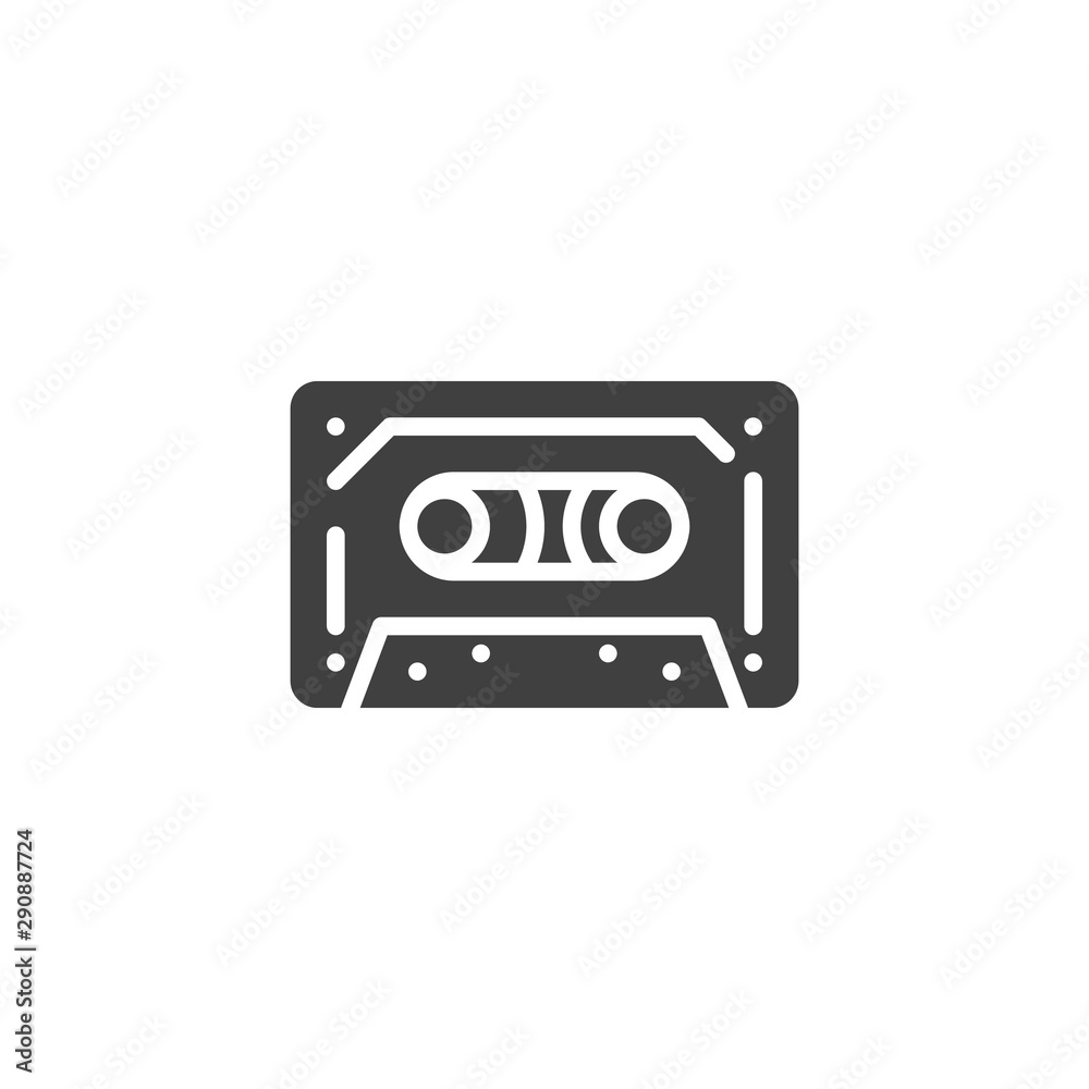 Cassette tape vector icon. filled flat sign for mobile concept and web design. Audio cassette glyph icon. Symbol, logo illustration. Vector graphics Cassette tape vector icon. filled flat sign for mobile concept and web design. Audio cassette glyph icon. Symbol, logo illustration. Vector graphics