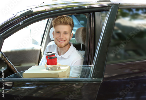 Worker of food delivery ser...