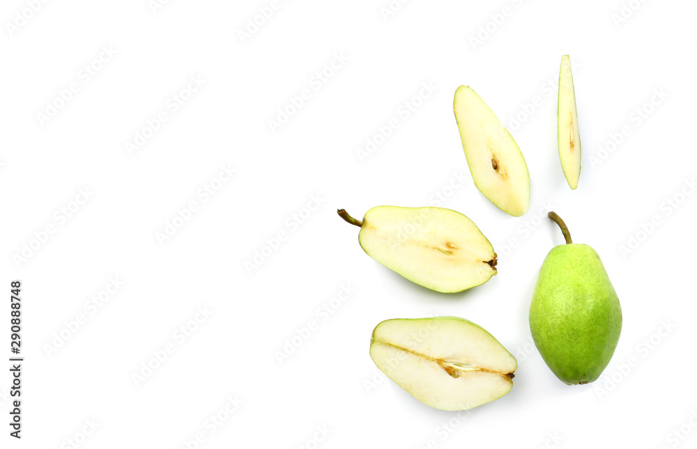 Fresh pears on white background Fresh pears on white background