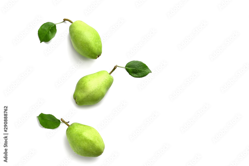 Fresh pears on white background Fresh pears on white background