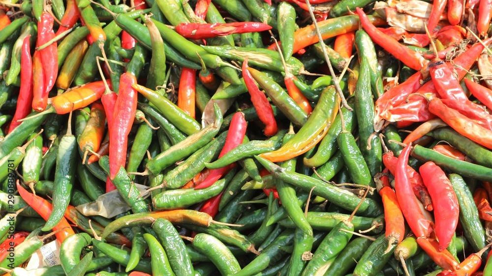 red chili peppers on market red chili peppers on market