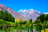 The Pakistani lakes mountain landscape & waterfall.