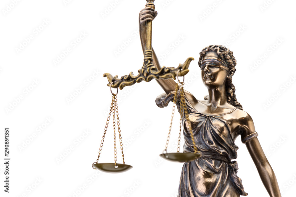 Statue of justice isolated on white background Statue of justice isolated on white background