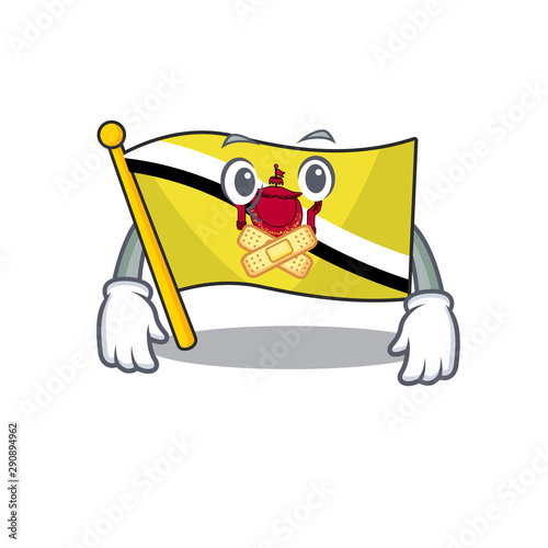 Silent flag brunei darussalam with the character