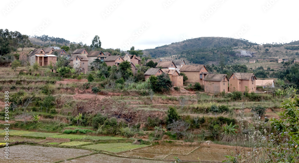 Village and landscape of Madagascar