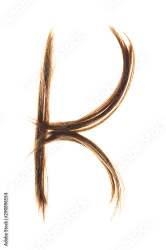 Letters made from woman hair