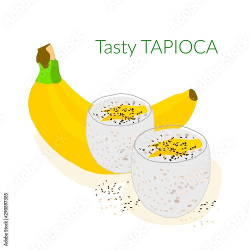 tapioca pudding with coconut milk and banana