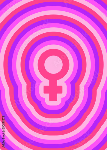 Venus sign, female sex, gender symbol poster. Vector illustration. 